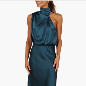 EUC XS Petal & Pup Annabelle Satin Midi Dress
